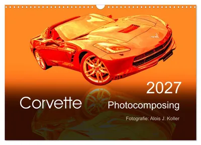 Produktbild von Corvette Photocomposing (Wandkalender 2027 DIN A3 quer), CALVENDO Monatskalender