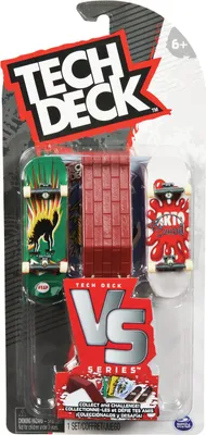 Produktbild von Tech Deck VS. Series - Fingerboard 2er-Set mit Hindernis, Trickkarten und Zubehör (Zufallsauswahl - Sortierung mit verschiedenen Produkten), Griffbrett-Set, 6 Jahr(e)