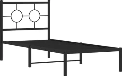 Obrázek produktu pro Kovový rám postele s čelem černý 80 x 200 cm