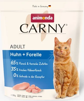Produktbild von Carny Katzentrockenfutter Adult getreidefrei 350 g Huhn & Forelle