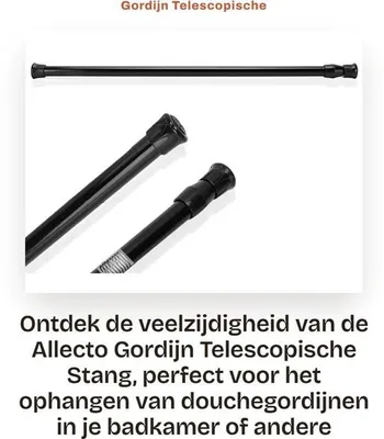 Produktbild von Duschstangen-Verstellbar 25-40cm - Duschstangen ohne Bohrer - Stangen für Duschgordinen - Ideal für Badkämmer