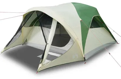 Image de vidaXL Tente familiale tunnel 6 personnes Vert Étanche