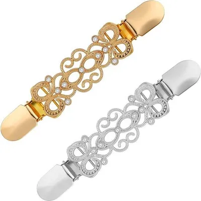 Zdjęcie produktu dla Złotnicza ozdoba – klips do swetra w stylu vintage – 2 sztuki – broszka-klips – dodatek – damski płaszcz – klips do swetra – dodatek do ubrania.