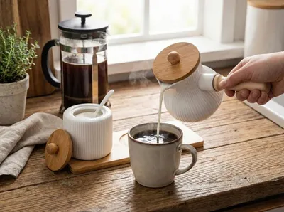 Produktbild von Zuckerdose und Milchkännchen von Alisa Florina auf einem Ständer