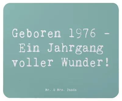 Produktbild von Mr. & Mrs. Panda Mouse Pad Spruch 1976 Geburtstag - Meeresbrise - Geschenk, Mousepad, mousematte, Glückwunsch, Erinnerungen, Alter, besondere Momente, Happy Birthday, pc