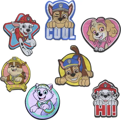 Obrázok produktu pre Paw Patrol © Sada 7 nášiviek Chase Marshall Skye, nažehľovacie nášivky, nášivky, na nažehlenie