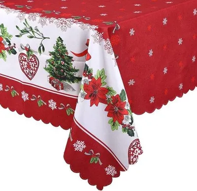 Produktbild von Weihnachtstischdecke –  Weihnachtstischdecke – 260 x 150 cm – Rechteckig – Waschbar – Schmutzabweisend – Festliche Tischdekoration