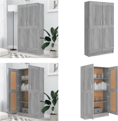 Produktbild von vidaXL Bücherschrank Grau Sonoma 82,5x30,5x150 cm Holzwerkstoff - Bücherschrank - Bücherschränke - Bücherregal - Aktenschrank