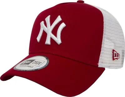 Image de New Era 9Forty Trucker Clean NY Yankees Scarlet Red Cap - UNI