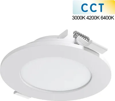 Produktbild von 6W LED Panel Einbaupanel Einbauleuchte Slim Panel rund CCT 3000K 4200K 6400K Ø 12 cm