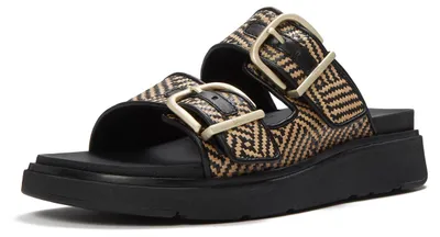 Produktbild von FITFLOP FitFlop Gen-FF Buckle Graphic-Weave Two-Bar Slides SCHWARZ 40