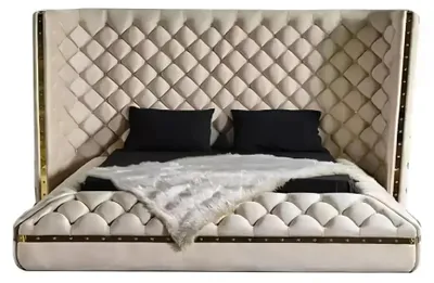 Produktbild von Bett weiß Chesterfield modernes Hotelbett Doppelbett neues modernes Bett