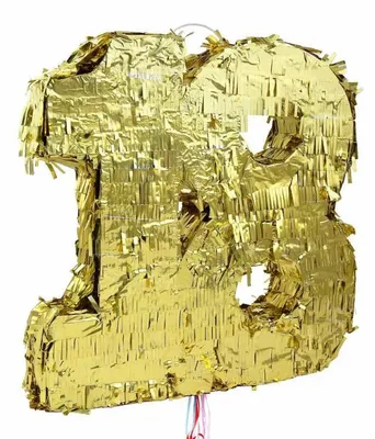 Produktbild von Pinata Zahl 18 gold metallic 18. Geburtstag