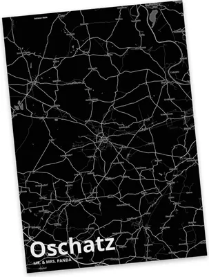 Produktbild von Mr. & Mrs. Panda Postkarte Oschatz - Geschenk, Postkarten, Stadt Dorf Karte Landkarte Map Stadtplan, Ansichtskarten, Fotokarte, Ansichtskarte, Grußkarte