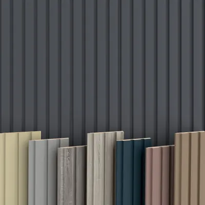 Produktbild von BEATS Lamellen 2,75m HEXIM - MDF Holz Lamellenwand Wandpaneele Lamellenverkleidung Wandverkleidung Lamellenpaneele Holzpaneele Natur (1 Startprofil, Beats De Luxe Black Lead)