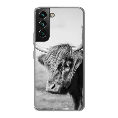 Produktbild von MuchoWow® Handyhülle Schutzhülle Hülle für Samsung Galaxy S22 Schottischer Highlander - Tiere - Schwarz - Weiß Silikon Softcase Handy Hülle - Mobiltelefonhülle