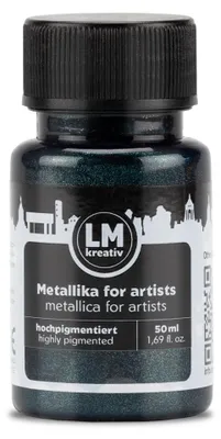 Produktbild von LM-Kreativ Metallika for Artists 50 ml, Dunkelblau – hochpigmentierte Metallic-Acrylfarbe für Holz, Leinwand, Keramik & Glas