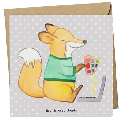 Produktbild von Mr. & Mrs. Panda Glückwunschkarte Modejournalist Herz - Grau Pastell - Geschenk, doppelkarte, Ausbildung, Interview, anlasskarte, faltkarte, Klappkarte, Grußkarte
