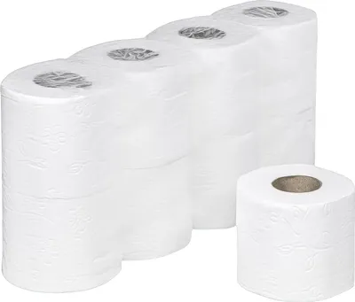 Produktbild von 56 Rollen Ecoline Toilettenpapier 3-lagig aus Zellstoff  250 Blatt 9,6x11 cm 56 Rollen