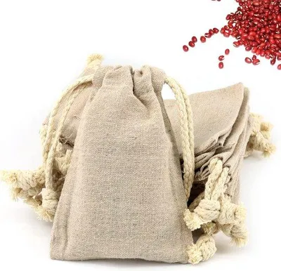 Produktbild von Famanu Jutebeutel 8 x 12 cm - Set von 30, naturbelassene Baumwolltaschen