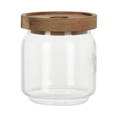 Produktbild von Excellent Houseware | Küchenbehälter 400 ml - Glas mit Holzdeckel - Luftdicht - Ideal für Vorrat und Aufbewahrung