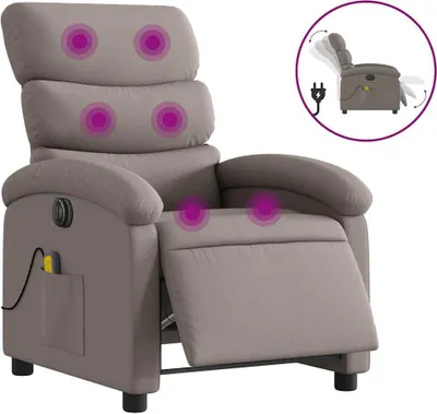 Produktbild von vidaXL Massagesessel Elektrisch Taupe Stoff