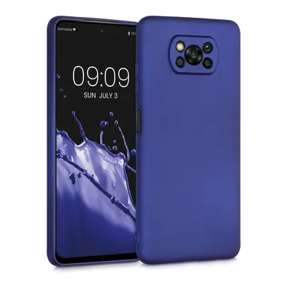 Produktbild von kwmobile Case kompatibel mit Xiaomi Poco X3 NFC / Poco X3 Pro Hülle - Schutzhülle aus Silikon metallisch schimmernd - Handyhülle Metallic Blau