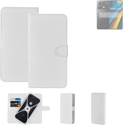 Produktbild von K-S-Trade Handy Hülle Schutz Hülle kompatibel mit Xiaomi POCO X6 5G Cover Case Bookstyle Bumper weiß 1x