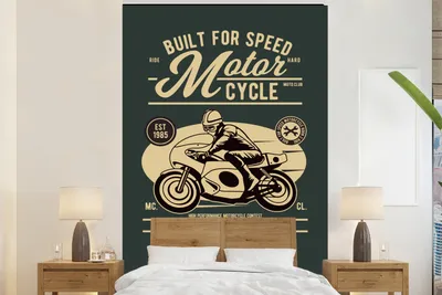 Obrázok produktu pre MuchoWow® Fototapety pre obývaciu izbu alebo spálňu tapety vinylové motív tapety Jaskyňa - Motocykel - Závod - Vintage 180x280cm