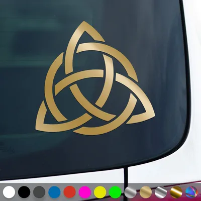 Produktbild von PantherPixel Triqueta Aufkleber Keltischer Kelten Knoten Sticker Auto Geschenkidee Farbe Gold