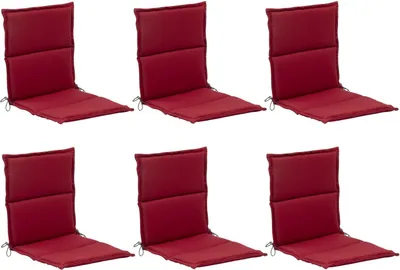 Produktbild von Gartenstuhlauflagen - Rot - Niederlehner - mit Stehsaum - 6er Set