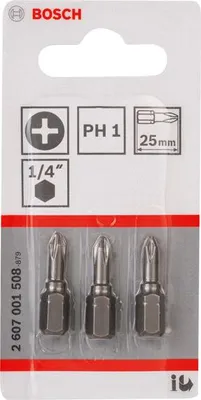 Produktbild von Schrauberbit Extra-Hart PH 1, 25 mm, 3er-Pack