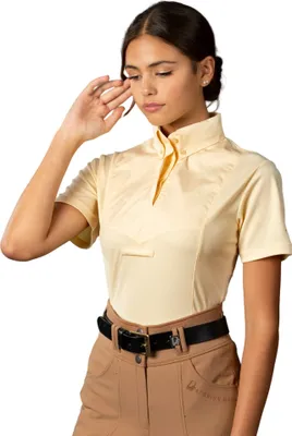 Image de Aubrion - Chemise Passant pour cravate pour femme manches courtes ER1891 (XL) (Jaune)