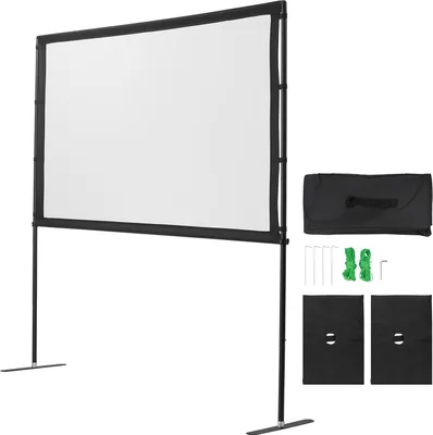 Produktbild von SucceBuy Projektionsleinwand (80 Zoll) mit 160° Betrachtungswinkel & Ständer, Leinwand für Beamer drinnen & draußen 16:9 4K HD, tragbare Kinoleinwand mit Tasche für Heimkino und Präsentationen
