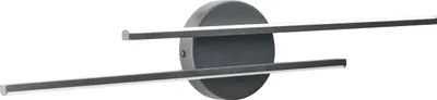 Zdjęcie produktu dla BELIANI Lampa obrazowa kinkiet łazienkowy LED czarny metal lampa do sypialni łazienki dwa poziome ramiona nowoczesny styl minimalistyczny styl