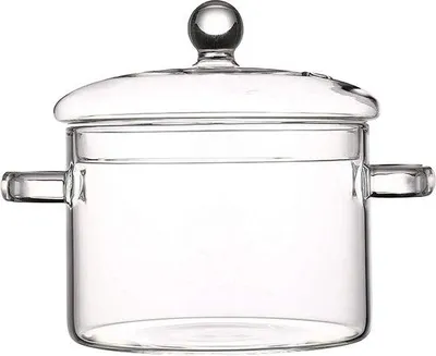 Productafbeelding van DigiRigi® TAMUME glazen kookpot van 1,5 liter met 2 handgrepen, braadpan met deksel