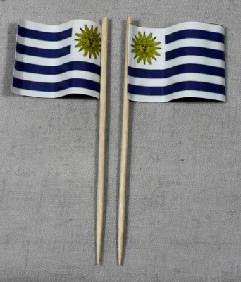 Produktbild von Party-Picker Flagge Uruguay Papierfähnchen in Spitzenqualität 25 Stück Beutel