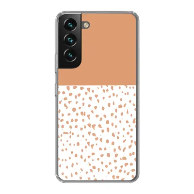 Produktbild von MuchoWow® Handyhülle Schutzhülle Hülle für Samsung Galaxy S22 Tupfen - Orange - Weiß Silikon Softcase Handy Hülle - Mobiltelefonhülle