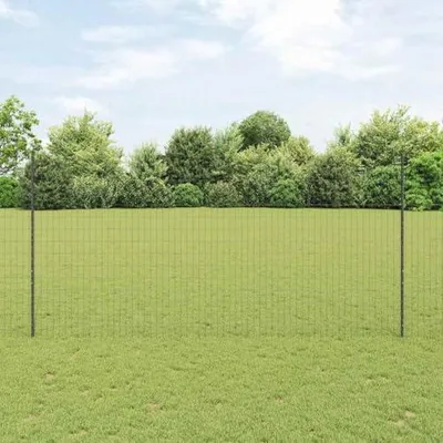Produktbild von Graue Metallpfosten für Eurozäune, robuste Konstruktion und einfache Montage, für Garten und Terrasse, 10 x 1,5 m Zaun mit 5 x 5 cm Maschen