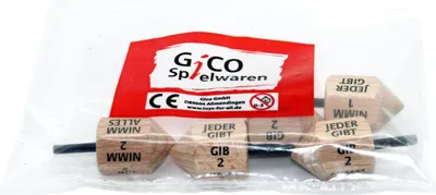Produktbild von Nimm- Gib Spiel - Kreisel aus Holz - 5 Stück 6401