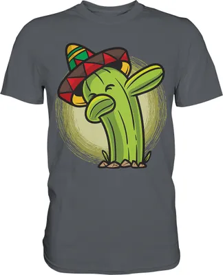 Produktbild von Dabbing Kaktus Sombrero T-Shirt – Dark Grey / M