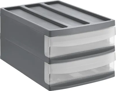 Productafbeelding van Rotho ladebox Duo Systemix, met 2 lades, antraciet