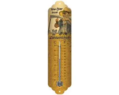Immagine prodotto di Nostalgic-Art - Termometro - Open Bar - Bere birra aiuta l'agricoltura