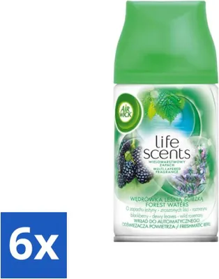 Image de Recharge désodorisant Air Wick Life Scents - Eau des bois - Vaporisateur automatique - 250 ml - Pack avantage - 6 pièces