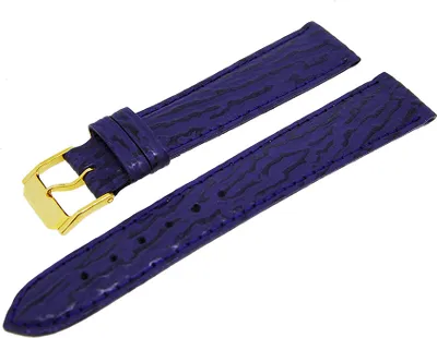 Produktbild von Uhrenarmband Lederband Violett Ton in Ton 18mm Dornschließe Gold NEU