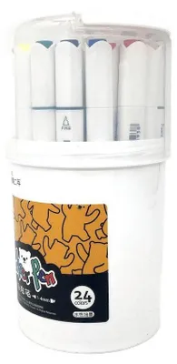 Productafbeelding van Comix set met dubbelpuntsmarkeerstiften in verschillende kleuren, 24 stuks, QFMK02-24