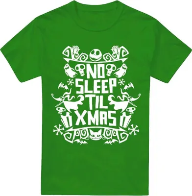Obrázek produktu pro The Nightmare Before Christmas - Pánské tričko "No Sleep Til Christmas" TV3905 (L) (Irish Green)
