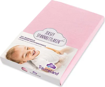 Produktbild von TRÄUMELAND Bettwäsche aus Jersey, einfarbig, rosa
