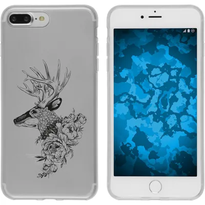 Produktbild von PhoneNatic Case kompatibel mit Apple iPhone 8 Plus Silikon-Hülle Floral Hirsch M7-1