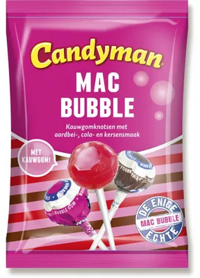 Imagen del producto de Chicle Candyman Mac Bubble 150 g – sabor afrutado, duradero, práctico